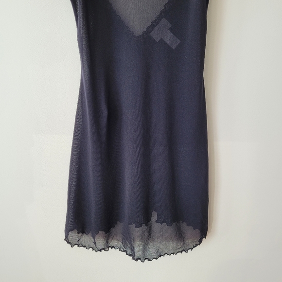 La Senza Black Sheer Mesh and Lace Trimmed Chemise  Size S - Picture 4 of 11